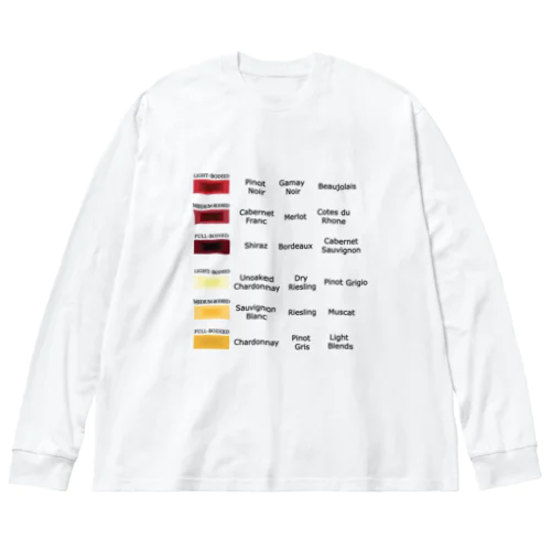 ワイン好きのためのカラーチャート（PART2) ビッグシルエットロングスリーブTシャツ