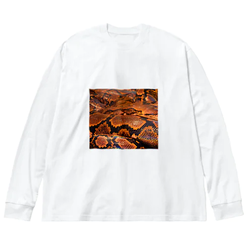 Real colorful snake skin Nr. 8,  本物 の カラフルな ヘビ 皮 No. 8,  8番 ビッグシルエットロングスリーブTシャツ