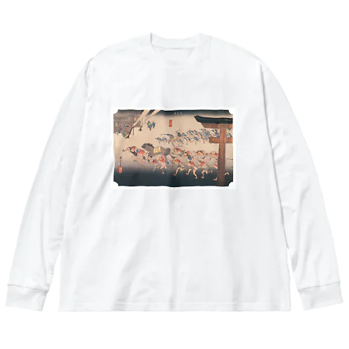 広重_東海道五拾三次 宮 熱田神 Big Long Sleeve T-Shirt