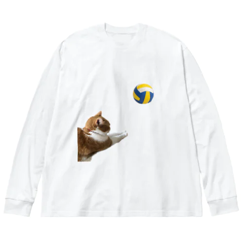 レシーブ猫 ビッグシルエットロングスリーブTシャツ