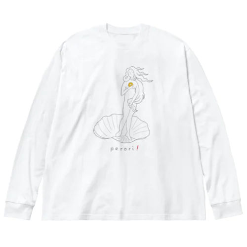 名画 × スイーツ（ヴィーナスの誕生） ビッグシルエットロングスリーブTシャツ