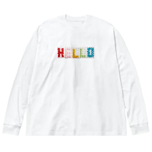 クロスステッチ・HELLO(カラフル)Tシャツ・グッズシリーズ ビッグシルエットロングスリーブTシャツ