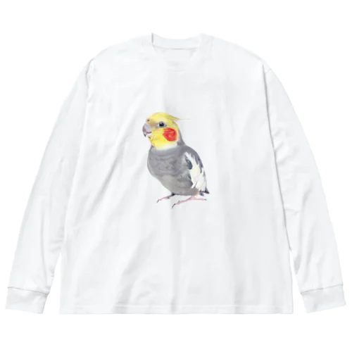 きゅるんなオカメインコ① ビッグシルエットロングスリーブTシャツ