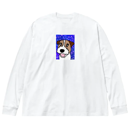 夜空を見上げて　ジャックラッセルテリア犬 Big Long Sleeve T-Shirt