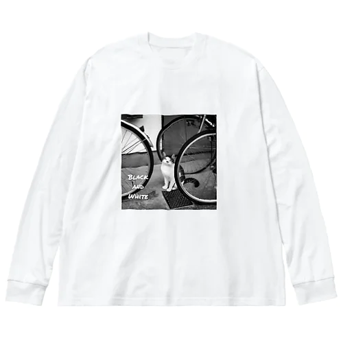 Wheel & Cat / MONOCHROME ビッグシルエットロングスリーブTシャツ