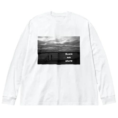 Cloudy Sky and Ocean  ビッグシルエットロングスリーブTシャツ