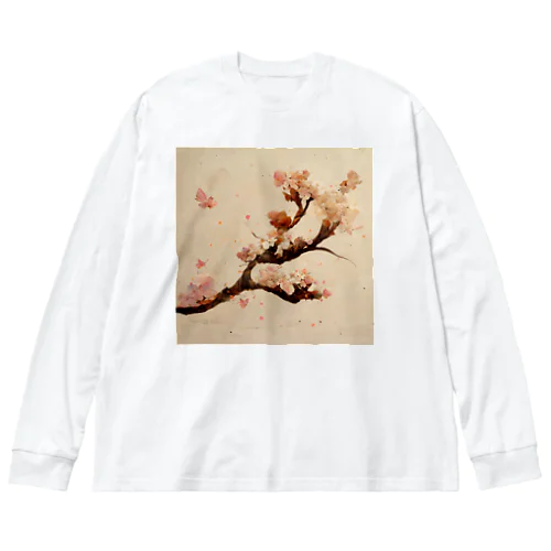 AI「桜」Tシャツ（1） ビッグシルエットロングスリーブTシャツ