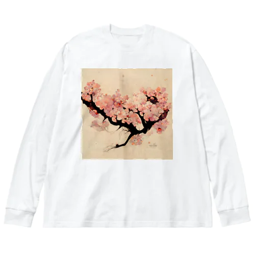 AI「桜」Tシャツ（2） ビッグシルエットロングスリーブTシャツ