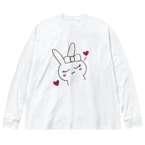 うっとりしたうさぎちゃん ビッグシルエットロングスリーブTシャツ