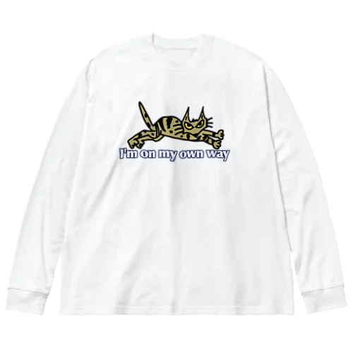 猫 I'm on my own way Big Long Sleeve T-Shirt