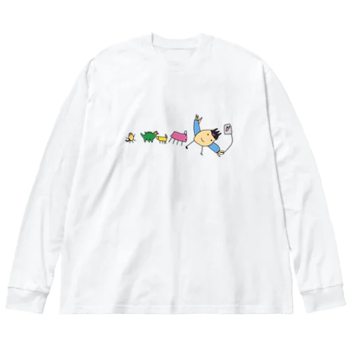 桃太郎と鬼の対決 Big Long Sleeve T-Shirt