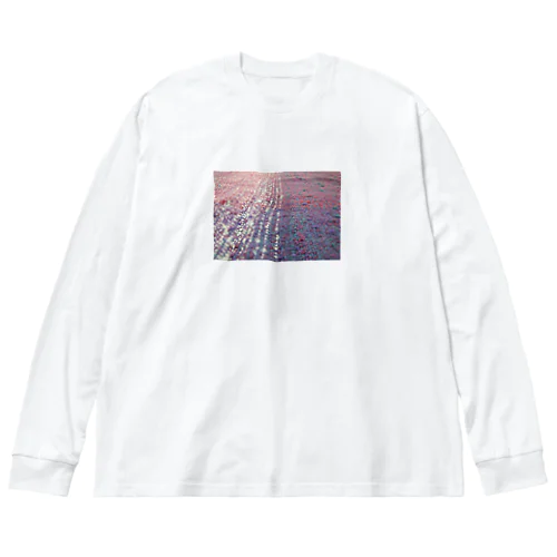 織物　ピンク・紫・青緑 Big Long Sleeve T-Shirt