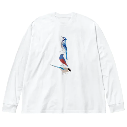 I love blue birds 4 -2 ビッグシルエットロングスリーブTシャツ