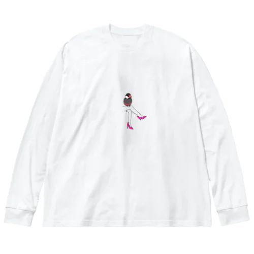 足のり文鳥さん Big Long Sleeve T-Shirt