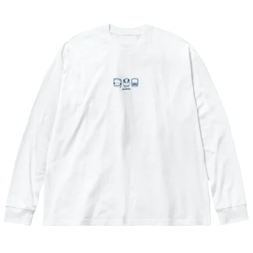 常磐線3兄弟（青） ビッグシルエットロングスリーブTシャツ