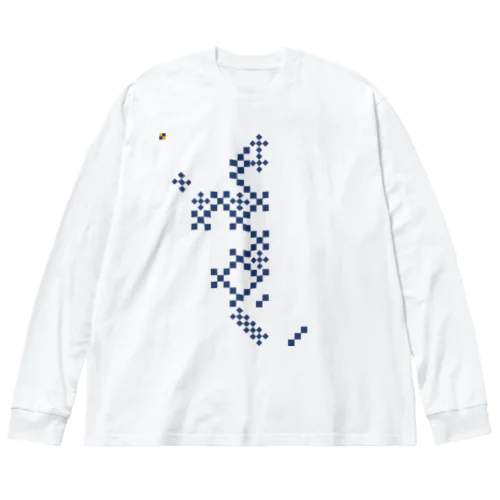 市松NAVY Big Long Sleeve T-Shirt