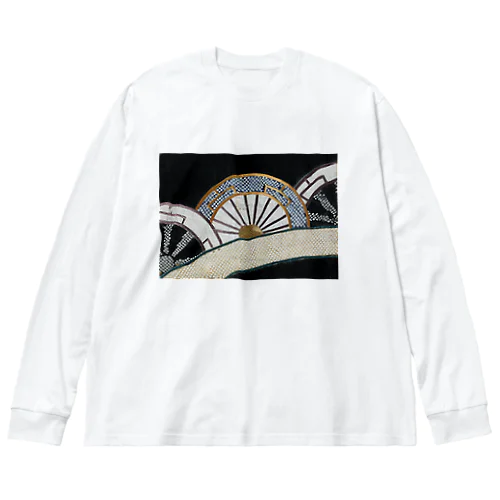 和風柄　着物柄　車輪　K１ Big Long Sleeve T-Shirt