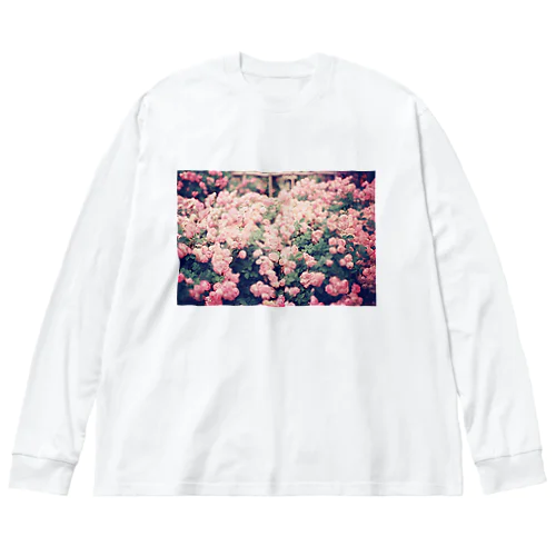 レトロな薔薇 ビッグシルエットロングスリーブTシャツ