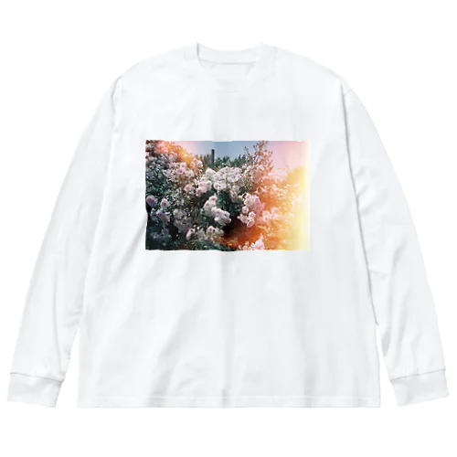 レトロな薔薇2 ビッグシルエットロングスリーブTシャツ