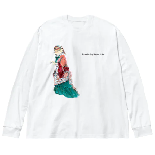 【Prairie dog lover×Art】お洒落な女性 ビッグシルエットロングスリーブTシャツ