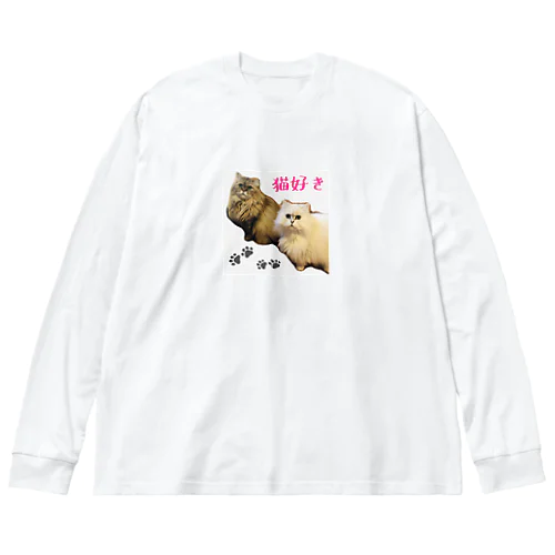 猫好き ビッグシルエットロングスリーブTシャツ