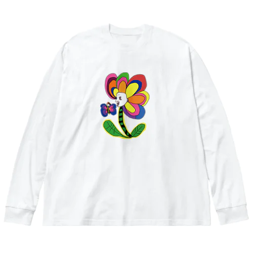 flower＆butterfly ビッグシルエットロングスリーブTシャツ
