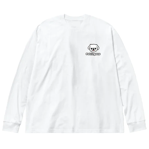 ペキニーズ・ホワイト（サマーカット）（顔だけ） Big Long Sleeve T-Shirt