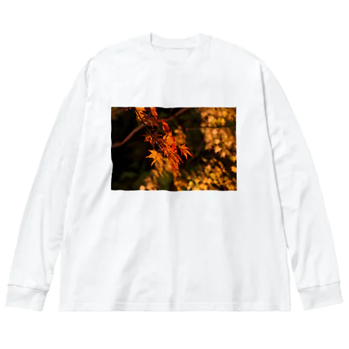 ライトアップ紅葉 - Japanese maple(night shot) - ビッグシルエットロングスリーブTシャツ