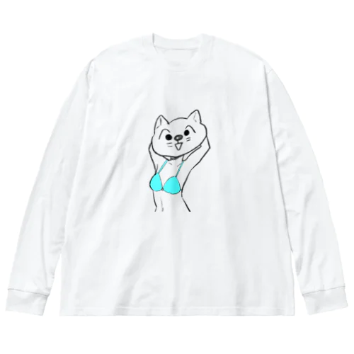 ねこちゃん ビッグシルエットロングスリーブTシャツ