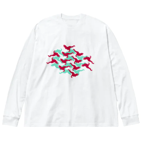 ティラノサウルスパターンA ビッグシルエットロングスリーブTシャツ