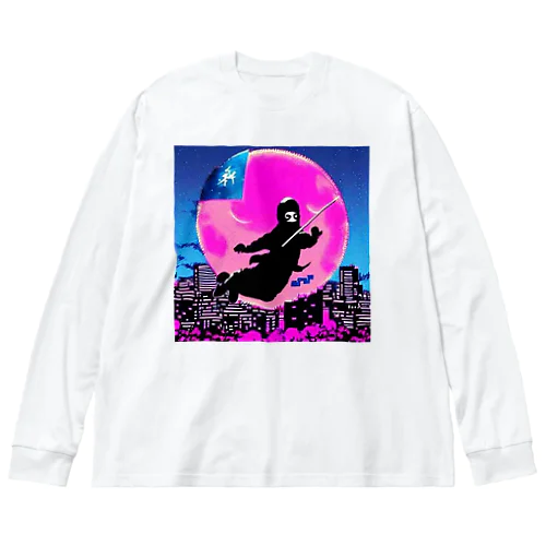 圧倒的芸術感の月夜の忍者★ ビッグシルエットロングスリーブTシャツ