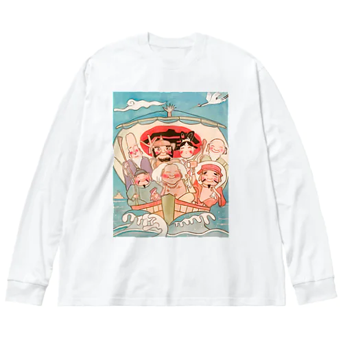 かわいい七福神 ビッグシルエットロングスリーブTシャツ