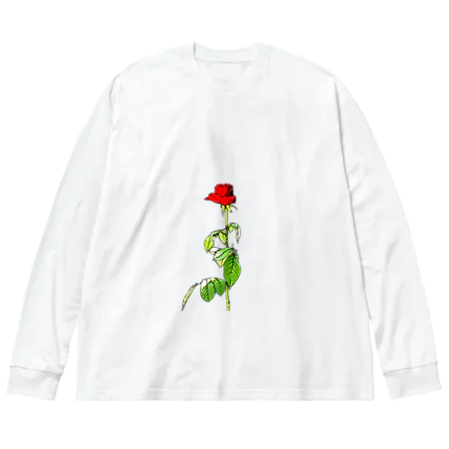 薔薇 ビッグシルエットロングスリーブTシャツ