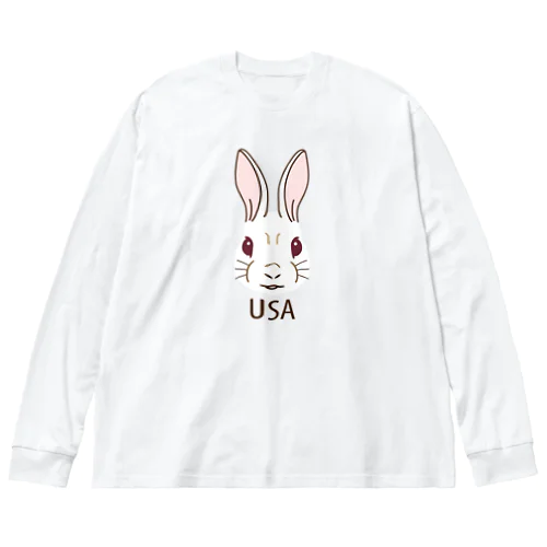 うさぎ(Rabbit)・ラビット・ウサギ年・ウサギ顔・2023年干支・卯年・イラスト・絵・デザイン・Tシャツ・グッズ・かわいい・オリジナル(C) Big Long Sleeve T-Shirt