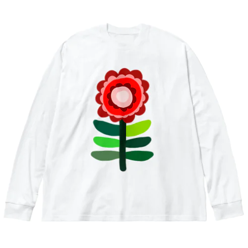 LITTLE FLOWER (RED2) ビッグシルエットロングスリーブTシャツ