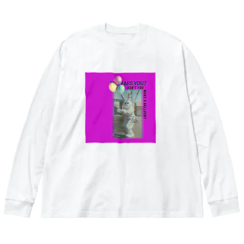 幻覚うさぎ(ピンク) Big Long Sleeve T-Shirt