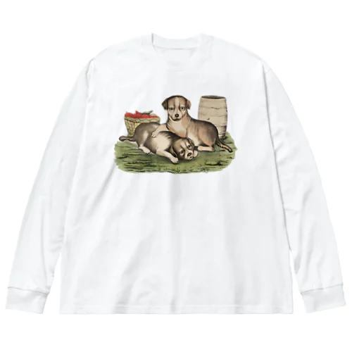 ２匹の犬 ビッグシルエットロングスリーブTシャツ