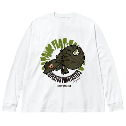 エダハヘラオヤモリ/ダークグリーン Big Long Sleeve T-Shirt