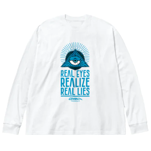 REAL EYES REALIZE REAL LIES (BLUE ver.) ビッグシルエットロングスリーブTシャツ