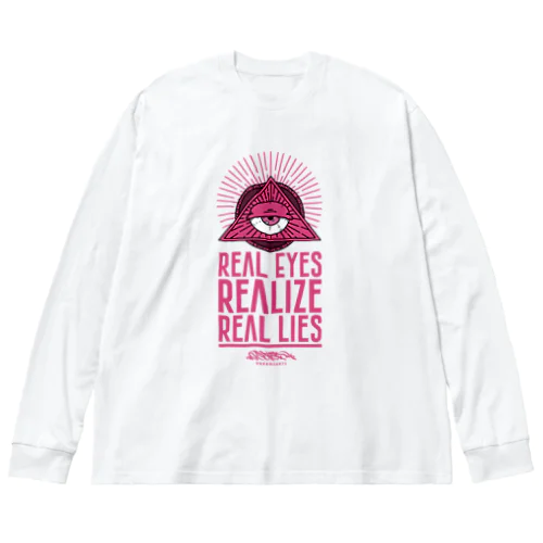 REAL EYES REALIZE REAL LIES (PINK ver.) ビッグシルエットロングスリーブTシャツ