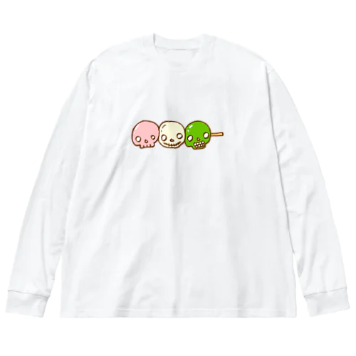 ドクロ風味な三色団子 ビッグシルエットロングスリーブTシャツ