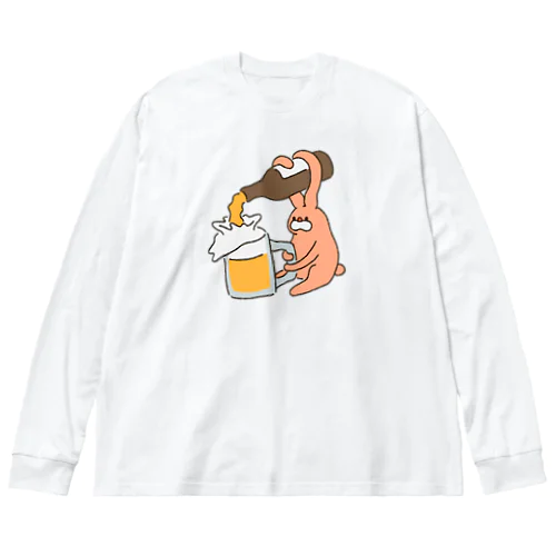 手酌うさぎ Big Long Sleeve T-Shirt