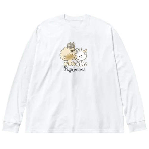 ぷぷまる ねこもいっしょ おおきめ ビッグシルエットロングスリーブTシャツ