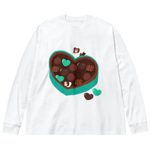 シェルティ×チョコ(ミントカラー) ビッグシルエットロングスリーブTシャツ