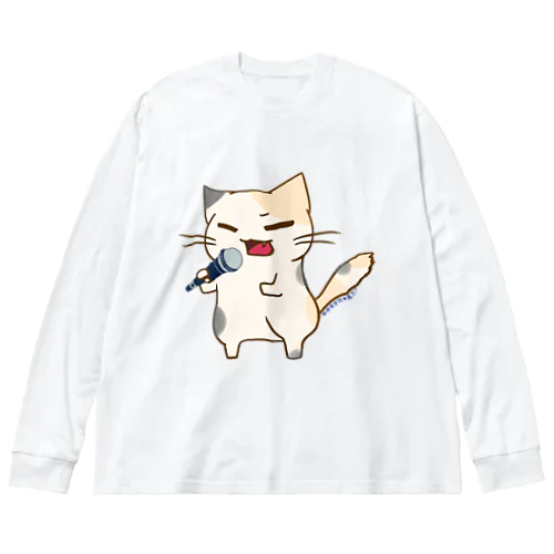 ひのもとにゃんこ®️ 民謡歌手 /ナギちゃん ビッグシルエットロングスリーブTシャツ