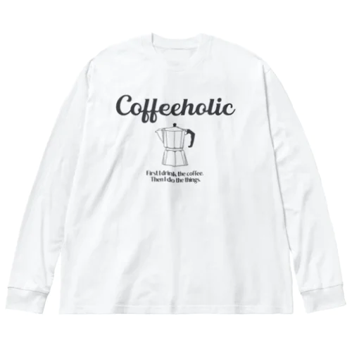 COFFEEHOLIC black logo ビッグシルエットロングスリーブTシャツ