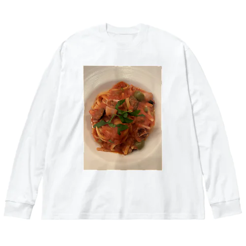ヤリイカのトマトソースパスタ ビッグシルエットロングスリーブTシャツ