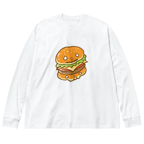 ドクロ風味なハンバーガー ビッグシルエットロングスリーブTシャツ