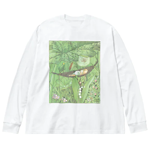 ハンモックで眠るおやゆびひめ by Elsa Beskow ビッグシルエットロングスリーブTシャツ