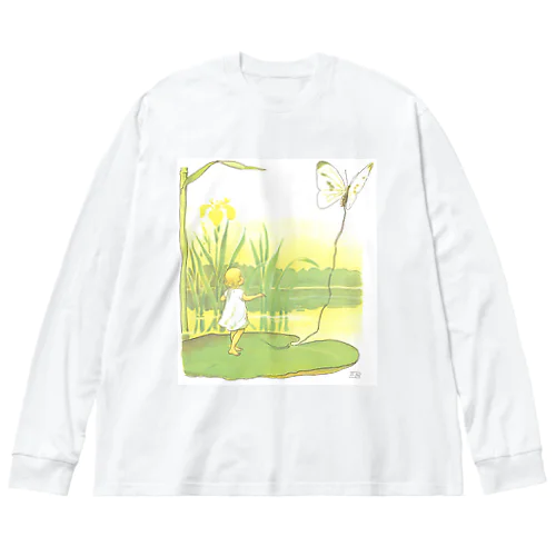 蝶とおやゆびひめ by Elsa Beskow ビッグシルエットロングスリーブTシャツ